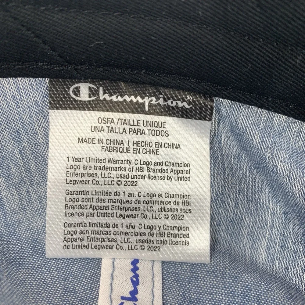 Champion Rainbow Colors Logo Hat Blue Adjustable Strap Baseball Cap